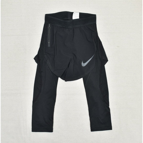 Nike Pro Men's Shorts Tights 2 in 1 Polyester Black S Compression Hypercool - Picture 1 of 8